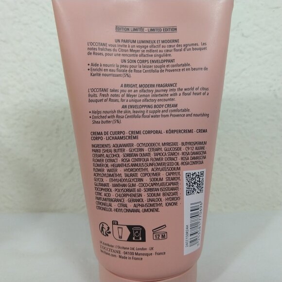 L'Occitane Limited Edition ROSE CITRON MEYER Body Cream 150ML NEW - Picture 4 of 5